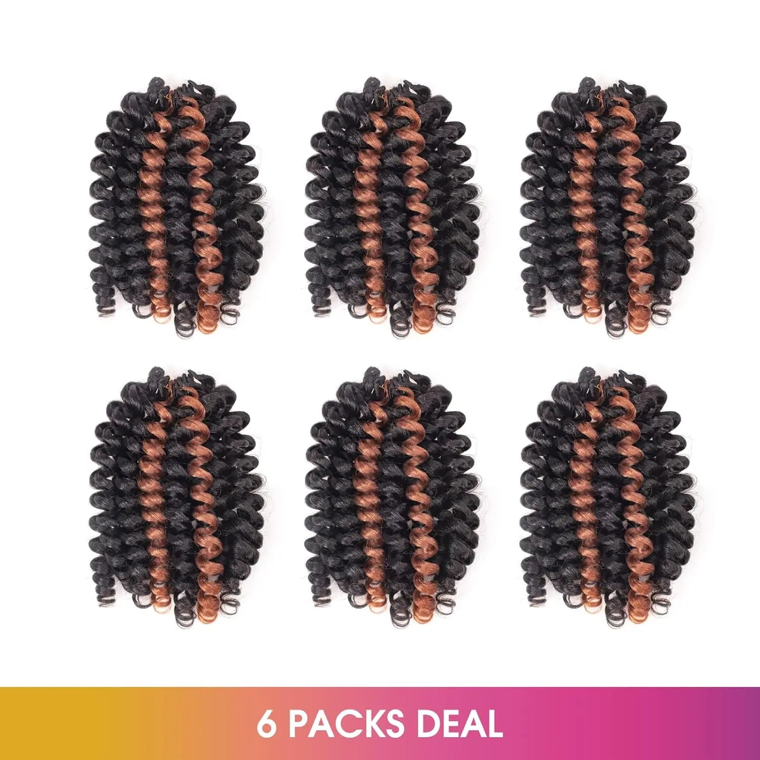 ( US ONLY) FAST SHIPPING WC | Toyotress® Wand Curl Crochet Hair - 6 Packs Jet Black Jamaican Bounce Crochet Hair, Short Bob Curly Crochet Braids Bouncy Curls Synthetic Braiding Hair Extensions Toyotress